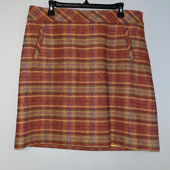 EUC Talbots Tweed Plaid Wool Mini A-line Skirt Size 12 - Picture 2 of 9